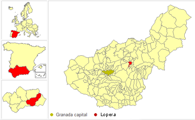 Localización geográfica de Lopera